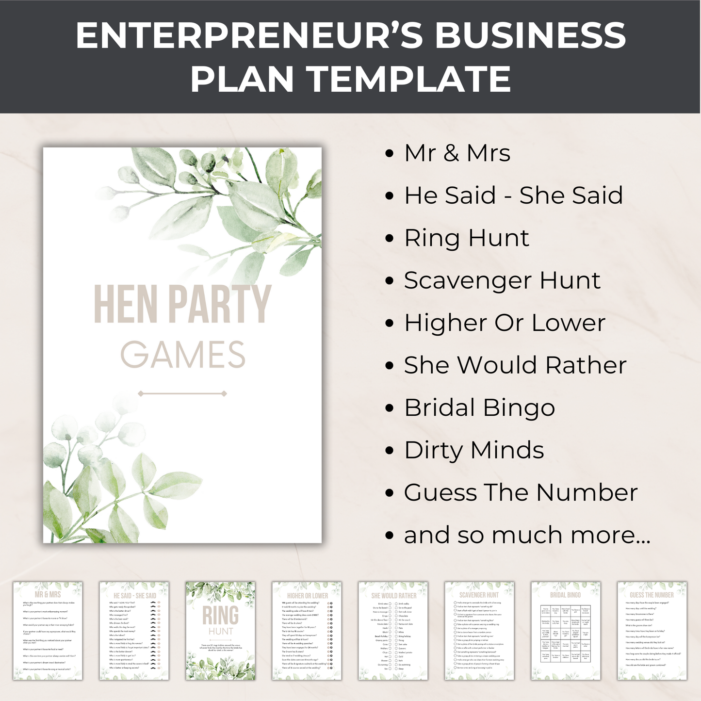 Hen Party Bundle: Itinerary Template & Games