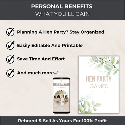 Hen Party Bundle: Itinerary Template & Games